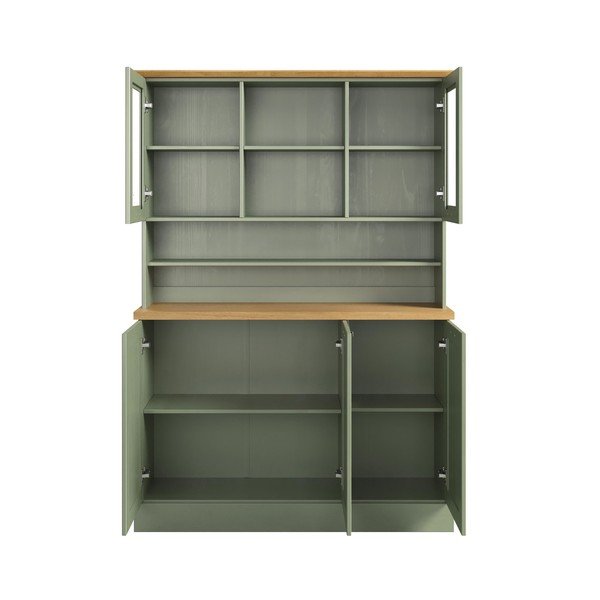 Vitrină verde/chihlimbar din lemn de pin 127x181,5x37 cm Teramo – Støraa-image-3