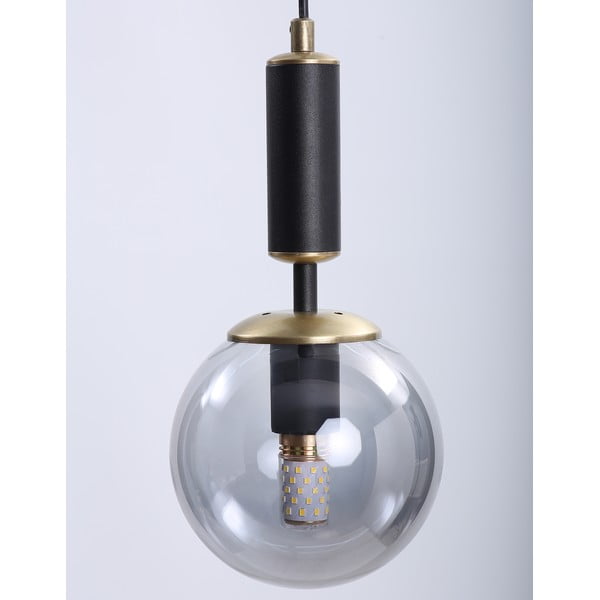 Lustră negru-gri cu abajur din sticlă ø 15 cm Hector – Squid Lighting-image-1