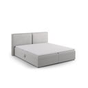 Pat boxspring gri deschis cu spațiu de depozitare 180x200 cm Arendal – Cosmopolitan Design