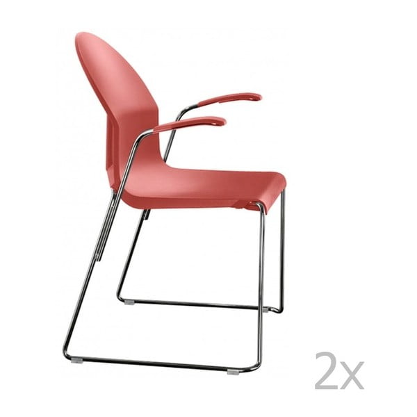 Set 2 scaune cu cotiere Magis Aida, roșu