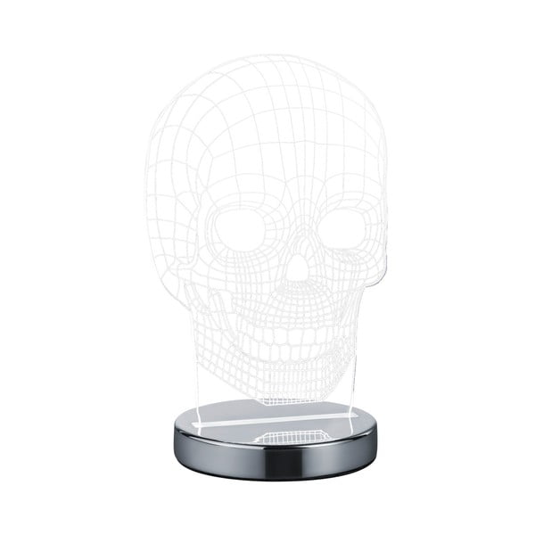 Veioză argintiu-lucios LED (înălțime 21 cm) Skull – Reality-image-2