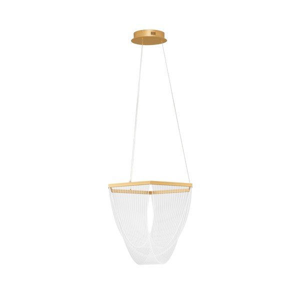 Lustră aurie LED cu intensitate reglabilă din aluminiu cu abajur din sticlă acrilică ø 52 cm Valentin – Nova Luce