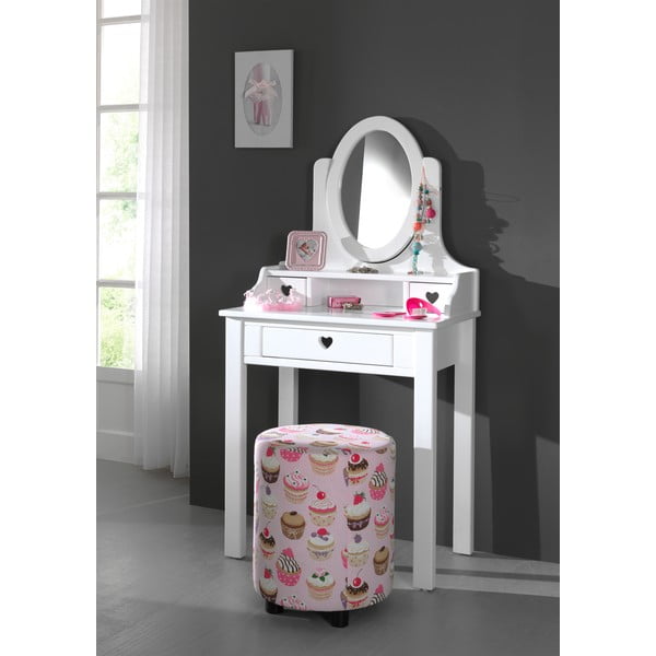 Masă de toaletă Vipack Amori, înălțime 136 cm, alb-image-1