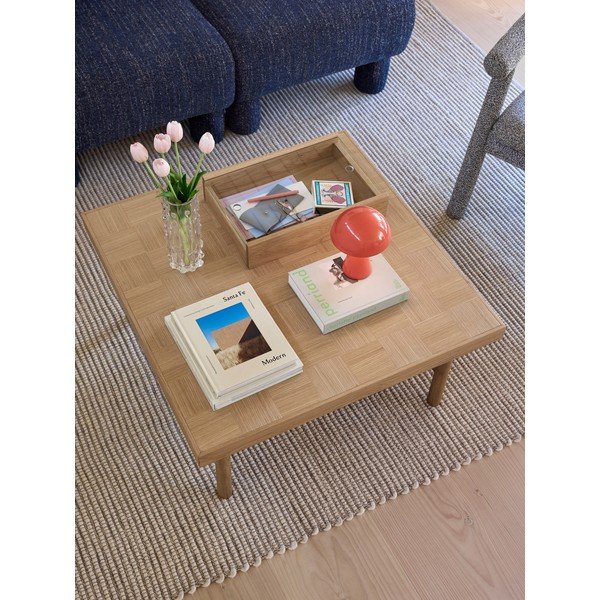 Măsuță de cafea în culoare naturală cu blat cu aspect de lemn de stejar 82x82 cm Skak – Hübsch-image-3