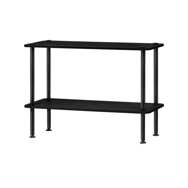 Etajeră neagră cu aspect de lemn de stejar 80x54,5x35 cm Teidi – noo.ma