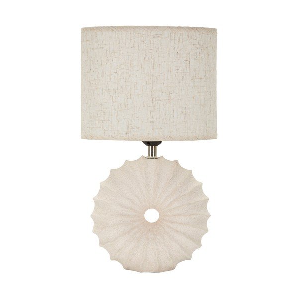 Veioză crem din ceramică cu abajur textil (înălțime 40 cm) Anemone – Mauro Ferretti-image-2