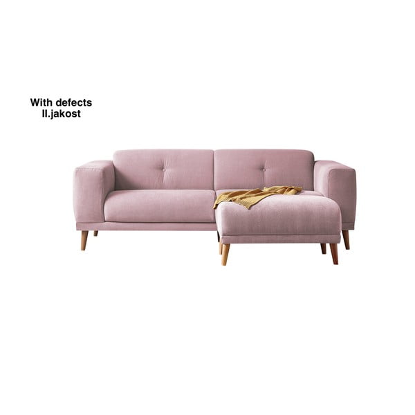 (calitate II) Canapea cu taburet Bobochic Paris Luna, roz