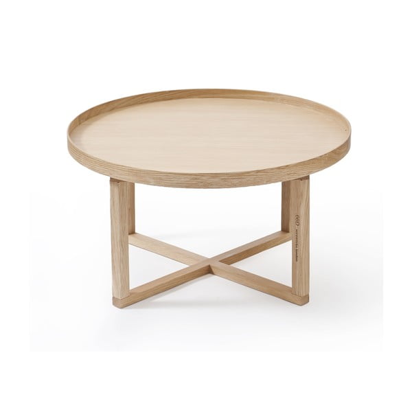 Masă rotundă din lemn de stejar Wireworks Round, Ø 66 cm, natural-image-2