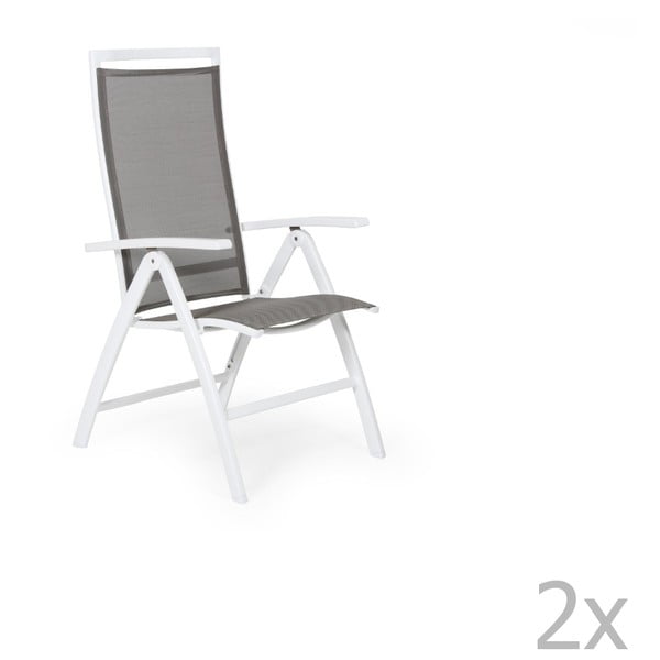 Set 2 scaune de grădină Brafab Sunny, alb - gri