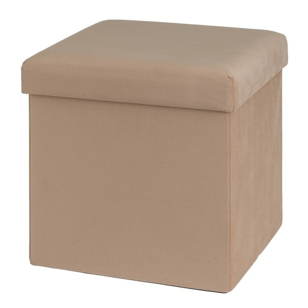 Taburet maro deschis cu tapițerie din catifea Estela – Casa Selección