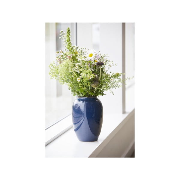 Vază albastru-închis din gresie (înălțime 25 cm) Gastro Dark Blue – Bitz-image-3