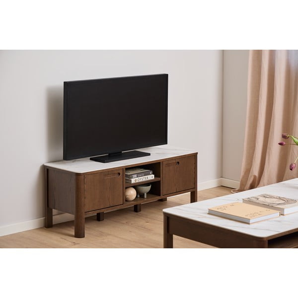 Comodă TV maro cu aspect de lemn de stejar 120x45x40 cm Southampton – Actona-image-1