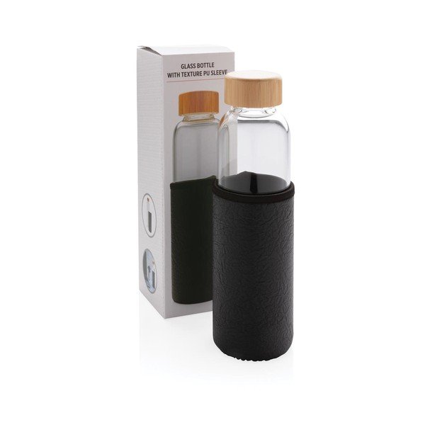Sticlă cu husă textilă XD Collection, 0,55 l, transperant - negru-image-4