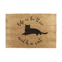 Covoraș de intrare din fibre de nucă de cocos 40x60 cm Life Is Better With a Cat – Artsy Doormats