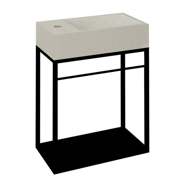 Etajeră fără lavoar neagră suspendată din metal 39,5x45 cm Crest – Sapho