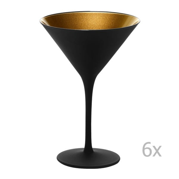 Set 6 pahare pentru cocktail Stölzle Lausitz Olympic Cocktail, 240 ml, negru - auriu