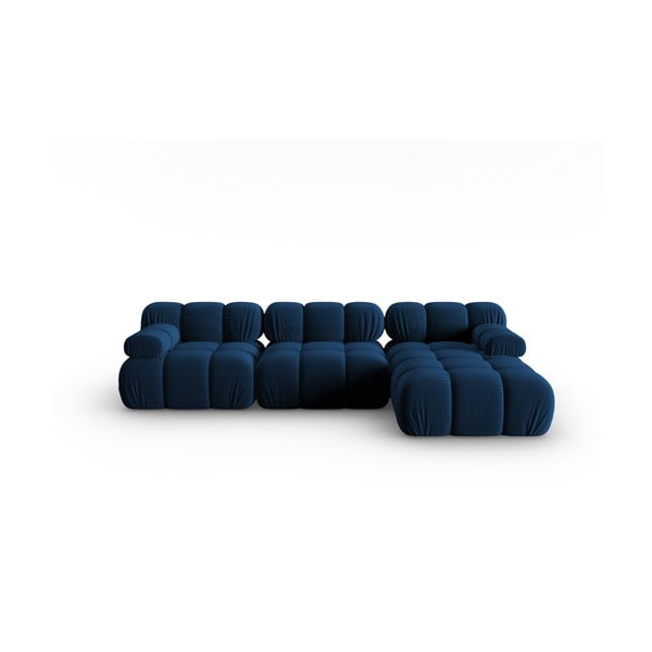 Canapea albastră cu tapițerie din catifea 285 cm Bellis – Micadoni Home