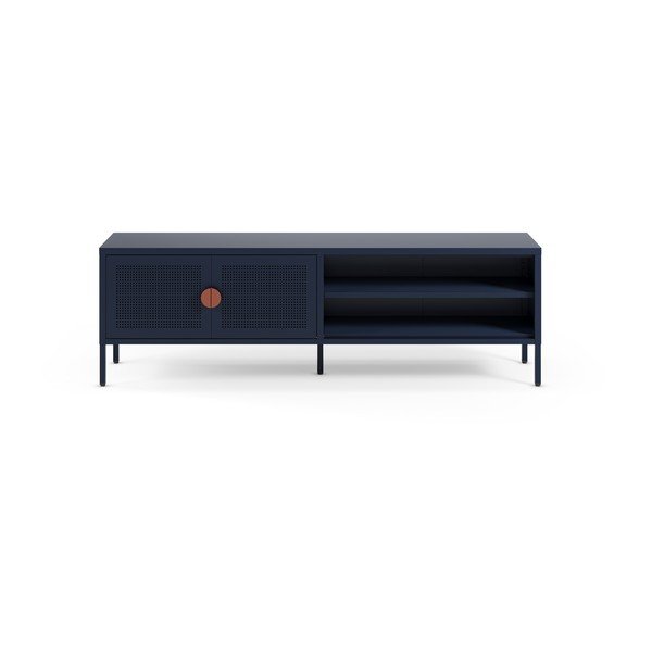 Comodă TV albastru-închis din metal 160x50x35 cm Sayla – Marckeric