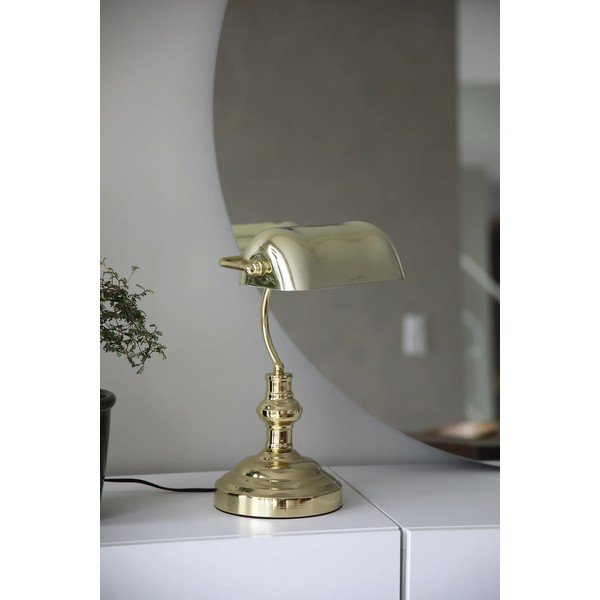 Veioză alămie cu abajur din sticlă (înălțime 42 cm) Bankers – Markslöjd-image-1