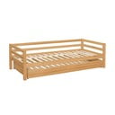 Pat pentru copii  în culoare naturală cu extensie suplimentară din lemn de pin 90x200 cm Alpi – Støraa