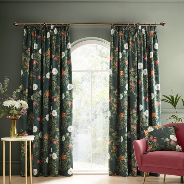 Draperii verzi 2 buc. 168x183 cm Arcadia Floral – RHS-image-1
