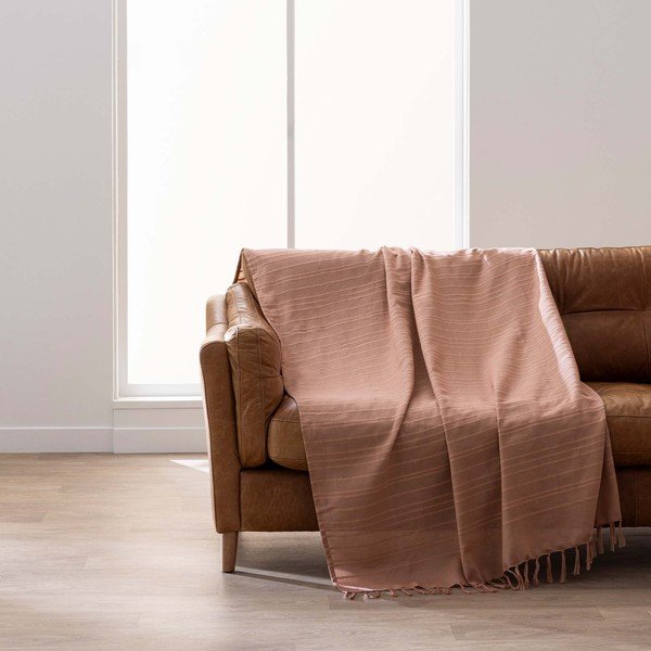 Cuvertură teracotă din bumbac 125x150 cm Lilia – douceur d'intérieur-image-3