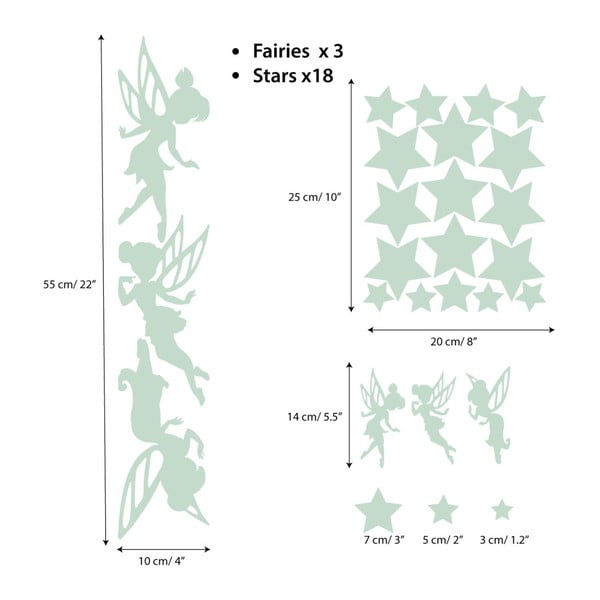 Set autocolante fosforescente de perete Ambiance Fairies and Stars-image-2