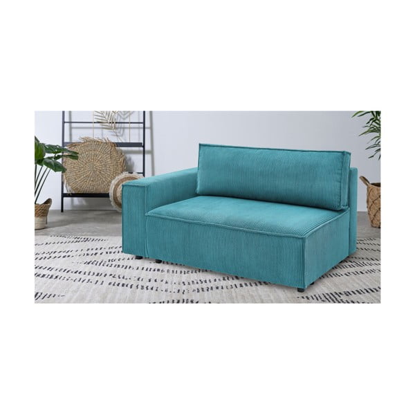 Modul pentru canapea albastru cu tapițerie din catifea reiată  (cu colț pe partea stângă ) Nihad modular – Bobochic Paris-image-1