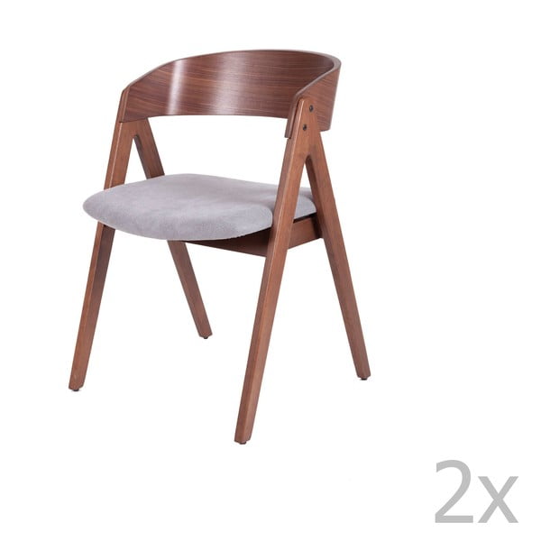 Set 2 scaune cu șezut gri sømcasa Rina