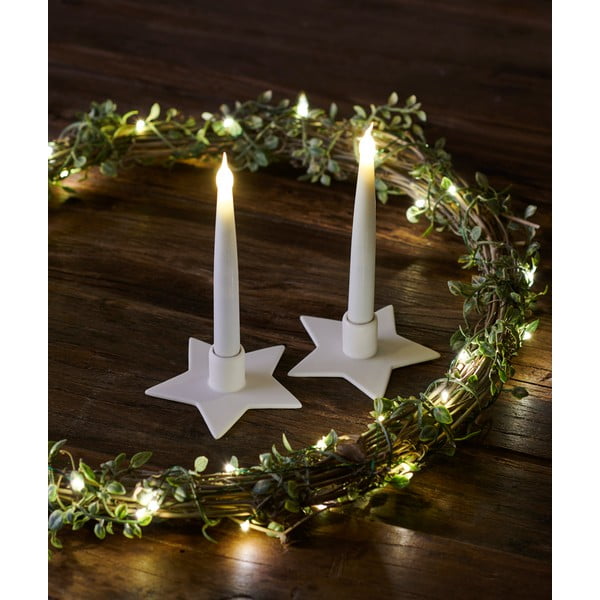 Set 2 decorațiuni cu lumini LED Sirius Olina Star, înălțime 15 cm