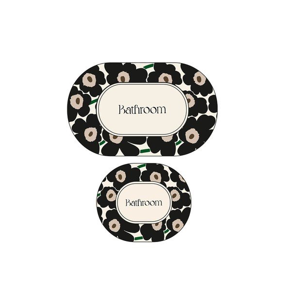 Covorașe de baie negre/bej 2 buc. 60x100 cm Oweld – Foutastic