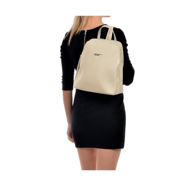 Rucsac din piele Anna Luchini Erika, crem-image-2