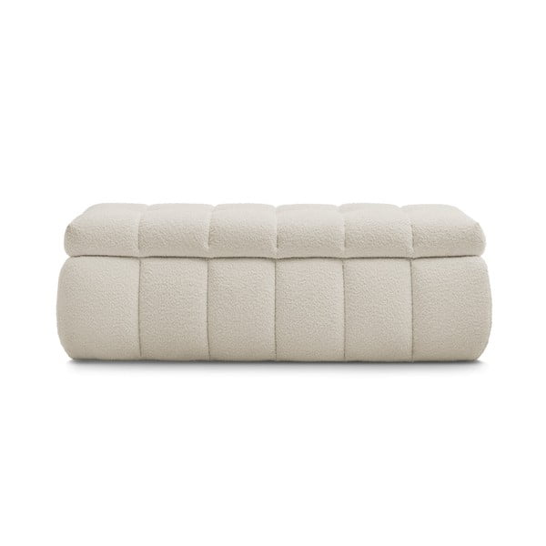 Bancă bej cu tapițerie din țesătură bouclé Mont Blanc – Bobochic Paris-image-2