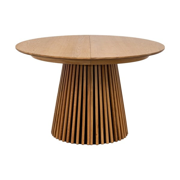 Masă de dining rotundă extensibilă cu blat cu aspect de lemn de stejar ø 120 cm Osaka – House Nordic