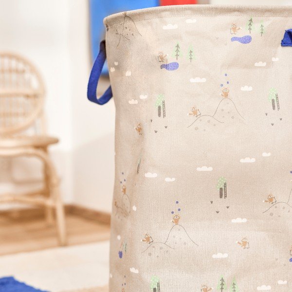 Coș de jucării pentru copii bej din material textil ø 38x54 cm Foxy – OYOY Mini-image-2