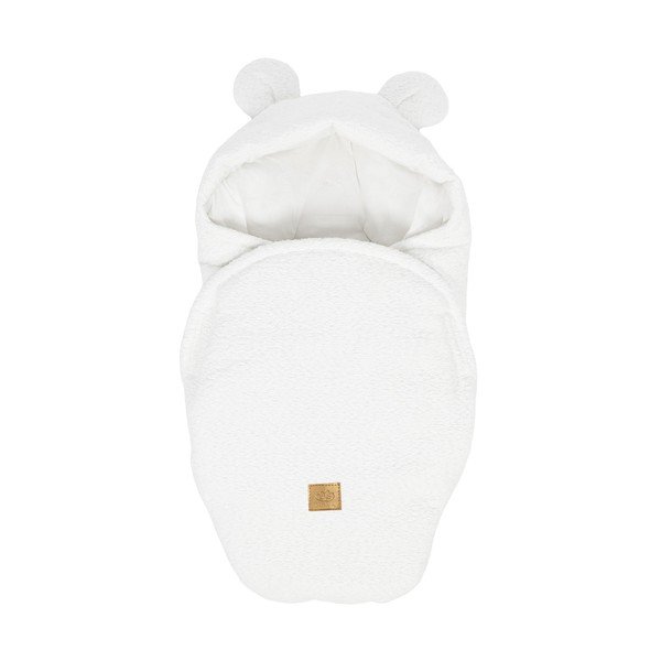 Păturică de înfășat albă din material bouclé 45x80 cm – Meowbaby