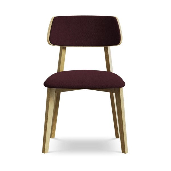 Scaun de dining burgundy din lemn masiv Niu – Makamii-image-1