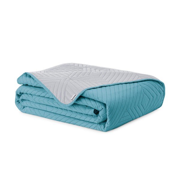 Cuvertură albastră/gri deschis matlasată din microfibră 220x240 cm Softa – Restilo