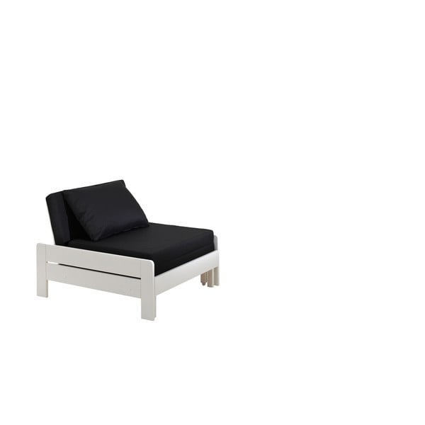 Pat pentru copii  alb înalt din lemn masiv de pin cu spațiu de depozitare 90x200 cm PINO – Vipack-image-4