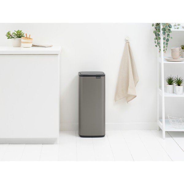 Coș de gunoi gri cu senzori de atingere din oțel 30 l Bo Touch – Brabantia-image-1