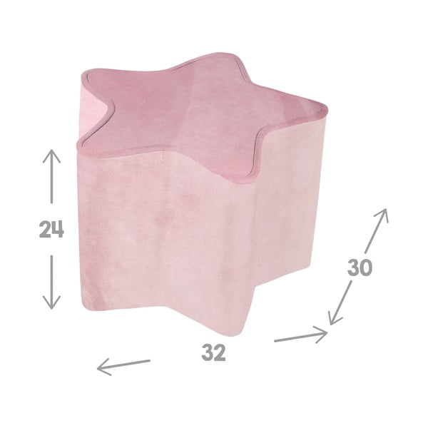 Puf pentru copii  roz deschis cu tapițerie din catifea Lil Sofa – Roba-image-2
