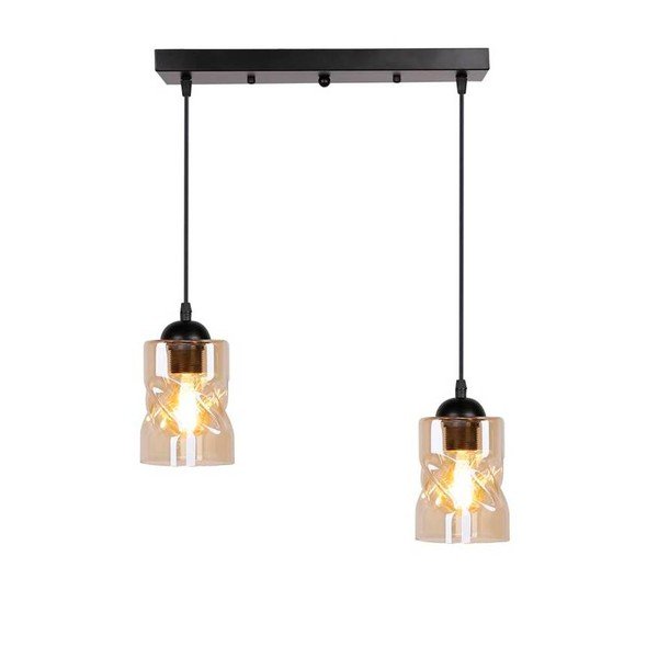 Lustră neagră cu abajur din sticlă 10x44 cm Felis – Candellux Lighting-image-4