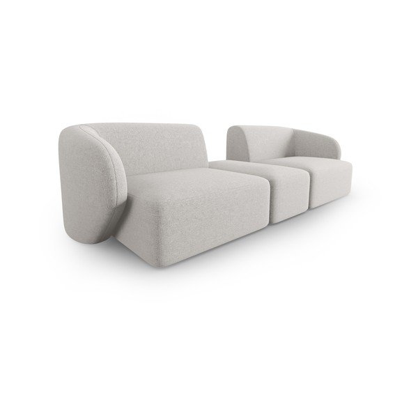 Canapea gri deschis cu tapițerie din chenille 246 cm Paolo – Milo Casa-image-2