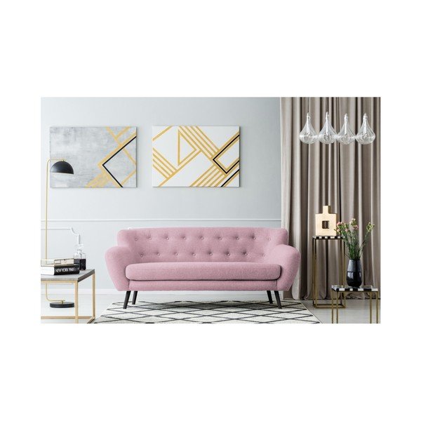 Canapea cu 3 locuri Kooko Home Rock, roz -image-1