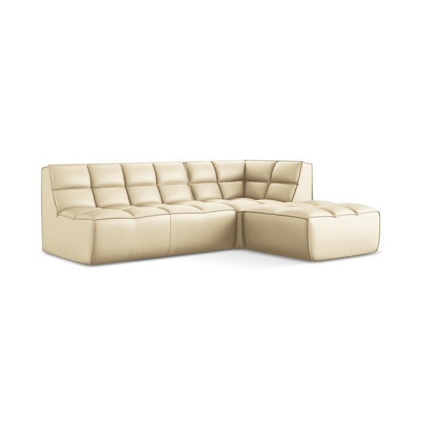 Colțar modular cu tapițerie din imitație de piele Kalai – Makamii-image-1