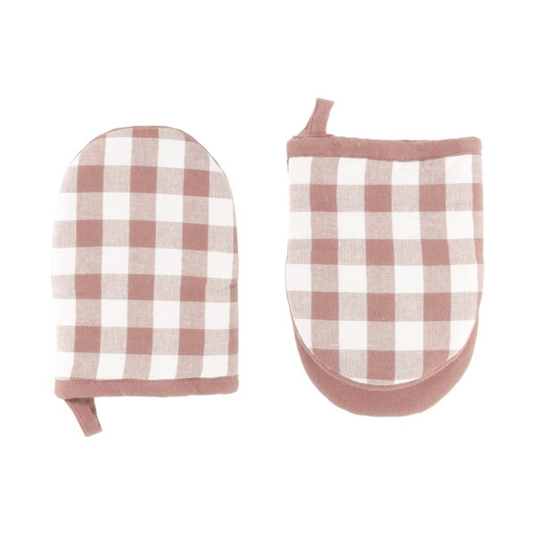 Set de mănuși de bucătărie 2 buc. din bumbac Gingham – Tiseco Home Studio