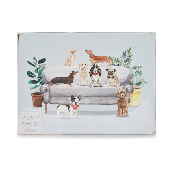 Set de 4 suporturi farfurii din plută 21.5x29 cm Curious Dogs - Cooksmart ®-image-3