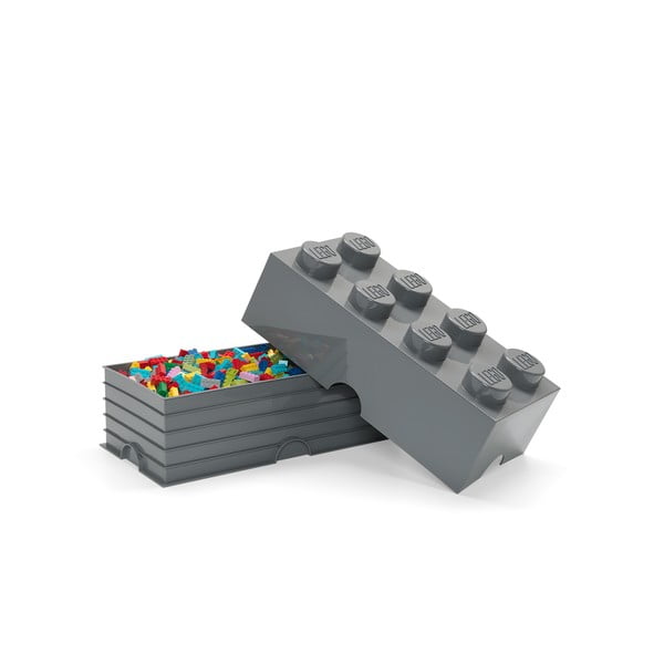 Cutie depozitare LEGO® Rectangle, gri închis-image-1