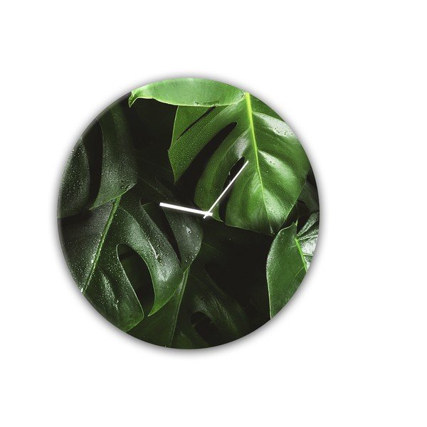 Ceas de perete Styler Glassclock Monstera, ⌀ 30 cm-image-2