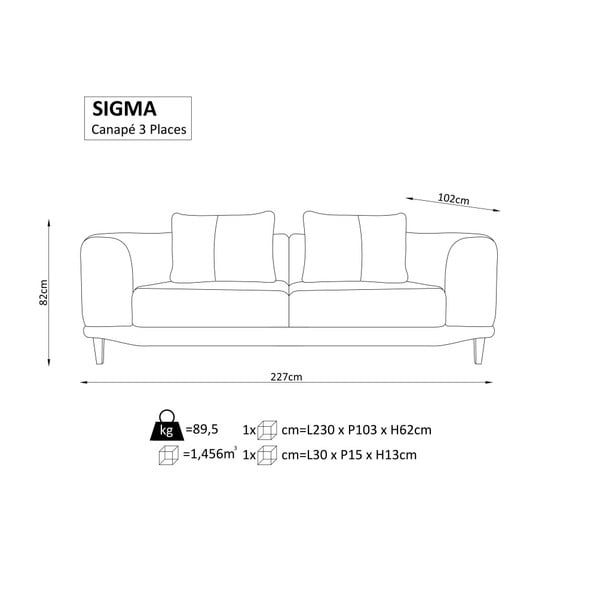 Canapea cu 3 locuri Windsor & Co. Sofas Sigma, negru-image-1